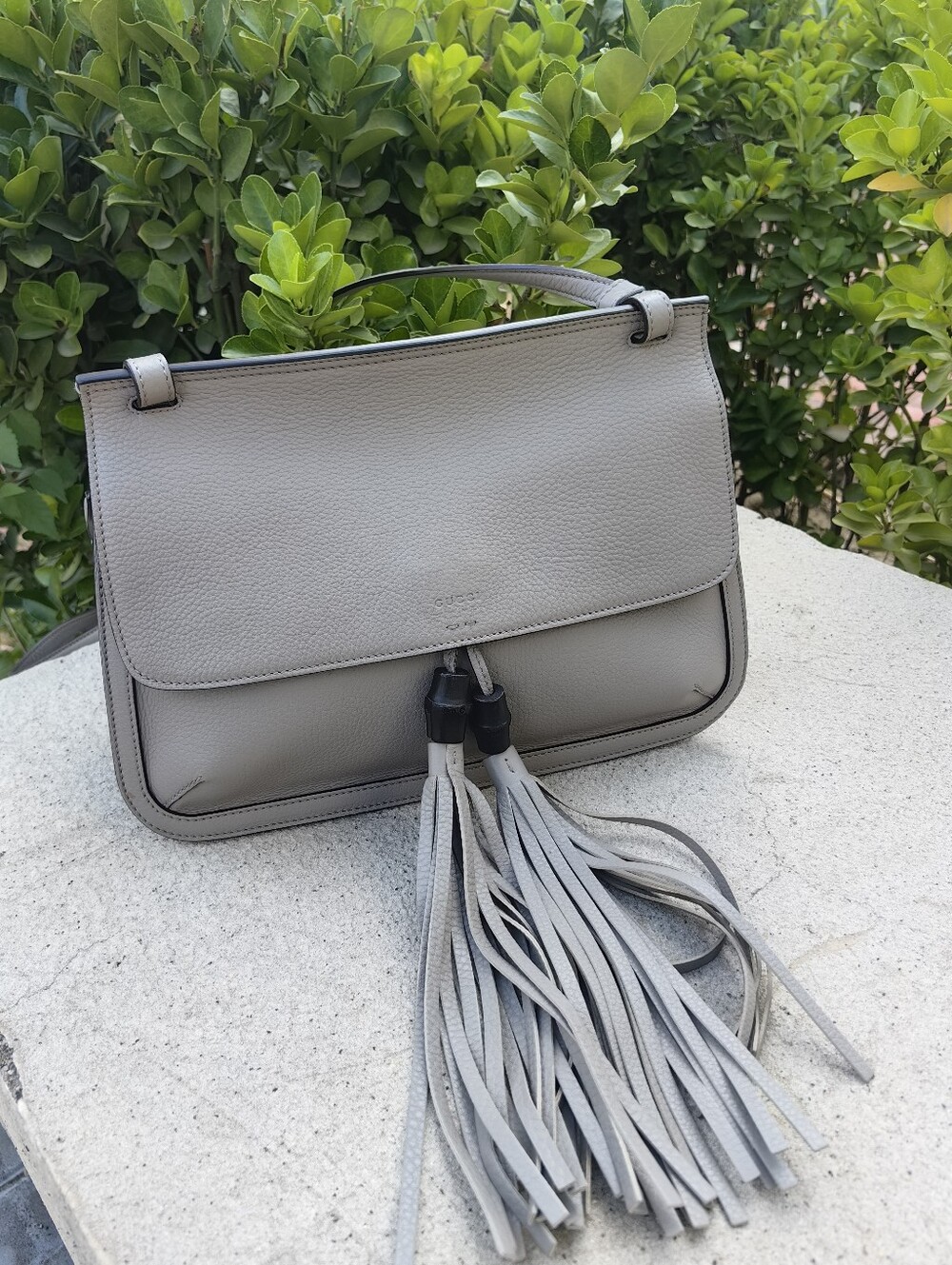 Gucci Bamboo Daily Tassel 370826 Leather Shoulder Bag, Crossbody Bag for Women